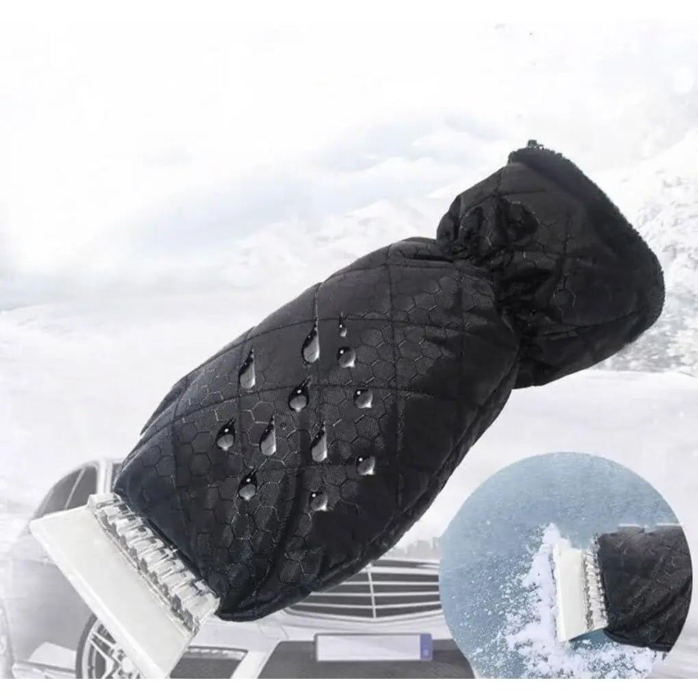 Set mănușă + racletă pentru zăpadă – impermeabil, izolație bumbac, 31×15 cm (negru)