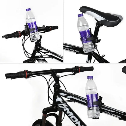 Suport sticlă apă bicicletă / trotinetă – plastic, compatibil 500-1000 ml, prindere pe cadru (15×5 cm, diametru max 8,5 cm)