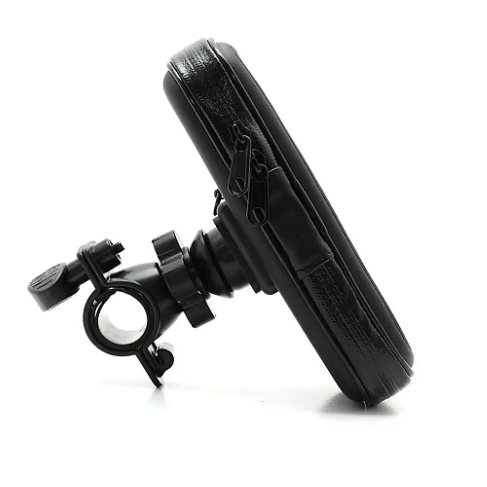 Suport husă telefon bicicletă / motocicletă – rezistent la apă și șocuri, touchscreen, rotativ 360°, pentru telefoane 4,8-5,4 inch, negru