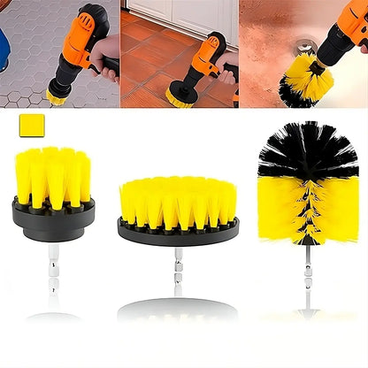 Set 3 perii curățare cu adaptor pentru bormașină autofiletantă