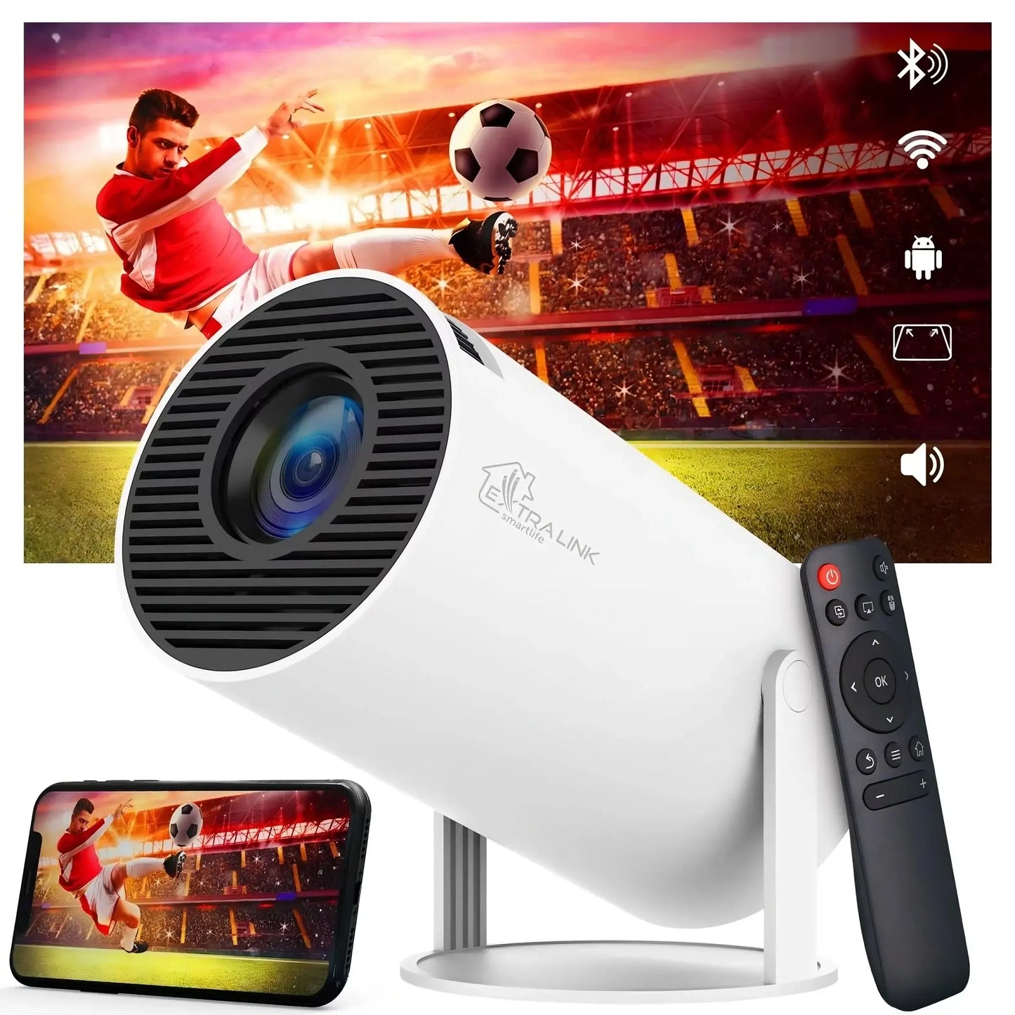 Videoproiector portabil 14×9 cm, multimedia, Wi-Fi, USB, difuzor integrat