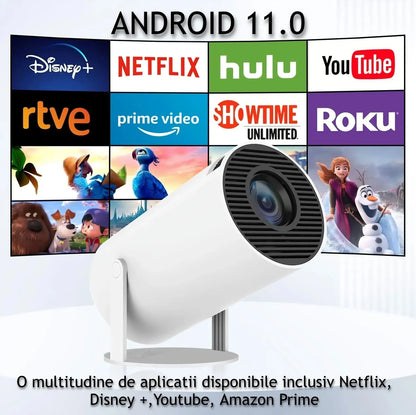 Videoproiector portabil 14×9 cm, multimedia, Wi-Fi, USB, difuzor integrat
